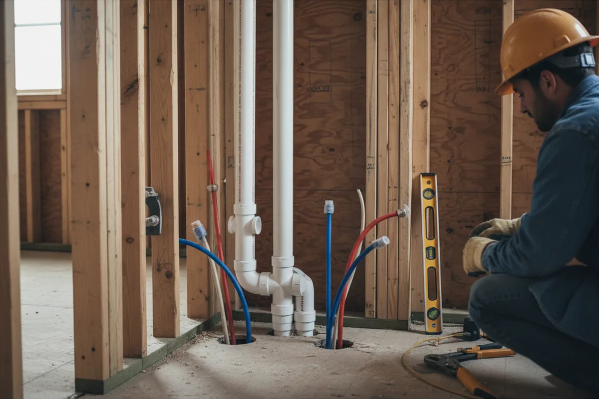 Drain and supply rough-in during Leak Detection in Fords Branch